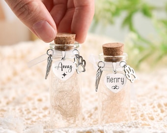 Jarra de cristal conmemorativa personalizada para mascotas, urna para pelo de perro o gato, regalos para la pérdida de una mascota, regalo de recuerdo, cenizas de perro o gato, tarro de cristal para cenizas.