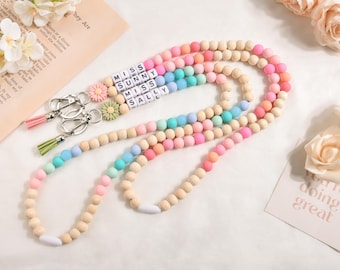 Customized Name Lanyard for Teachers, Kindergarten Teacher Gift, Nurse Appreciation Gift