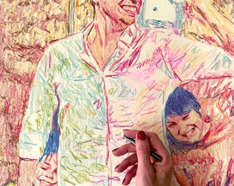Portrait de famille personnalisé fait main : cadeau artistique pastel personnalisé