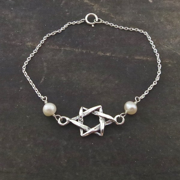 Silver star of david Bracelet, Sterling silver 925 star bracelet, Judaica jewelry