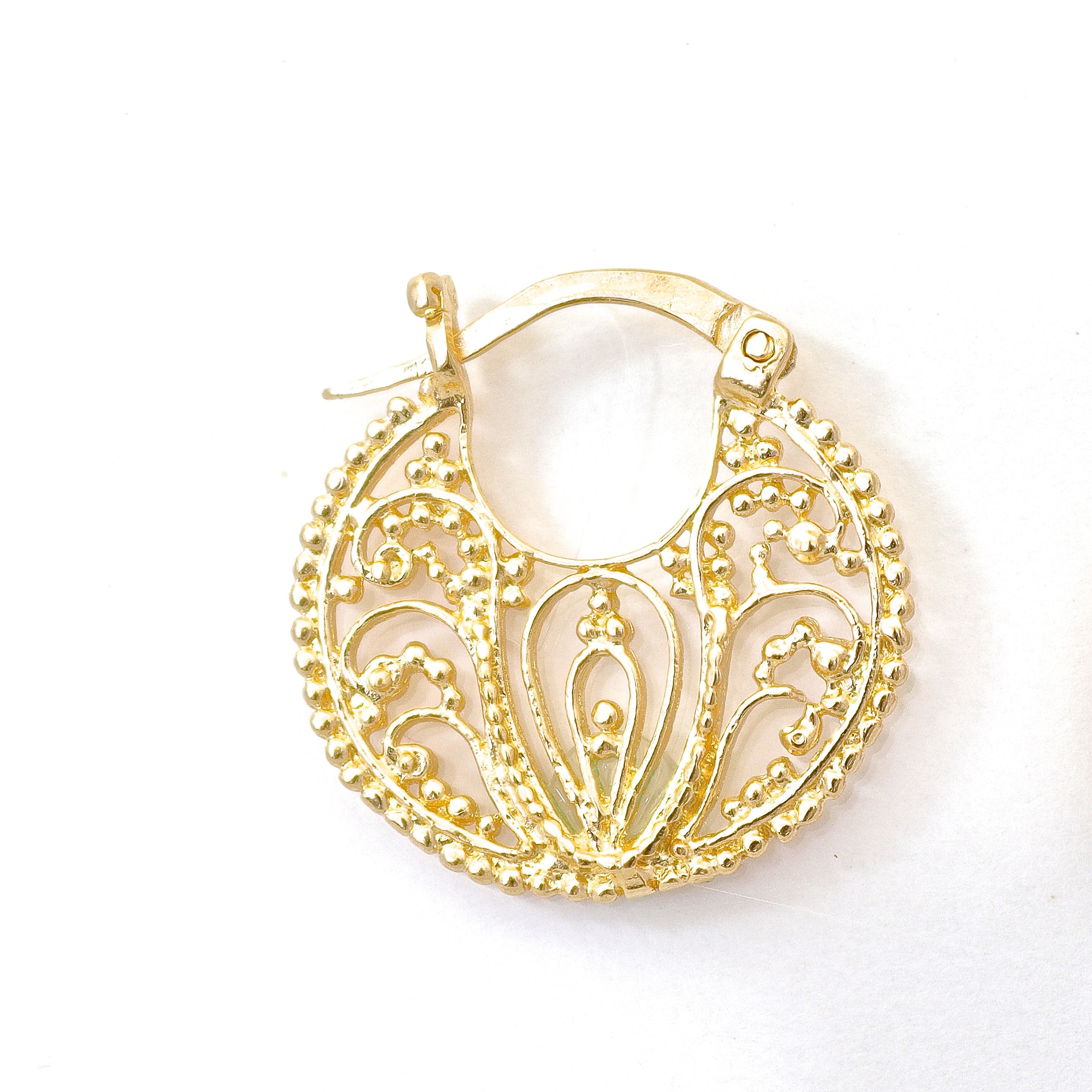 Gold filigree clearance hoop earrings
