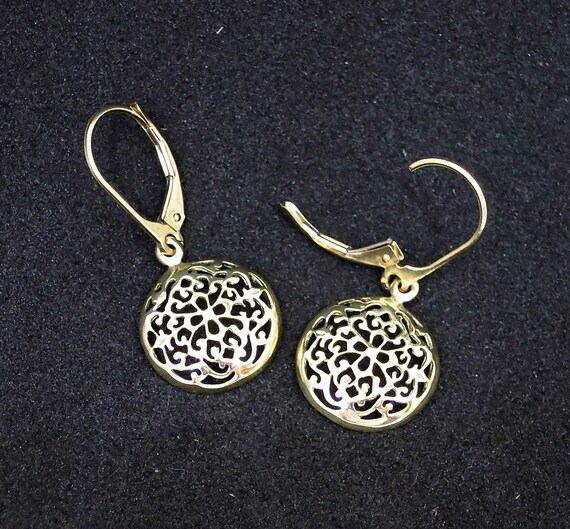 Filigree gold earrings Gold earrings Circle earrings Dainty | Etsy