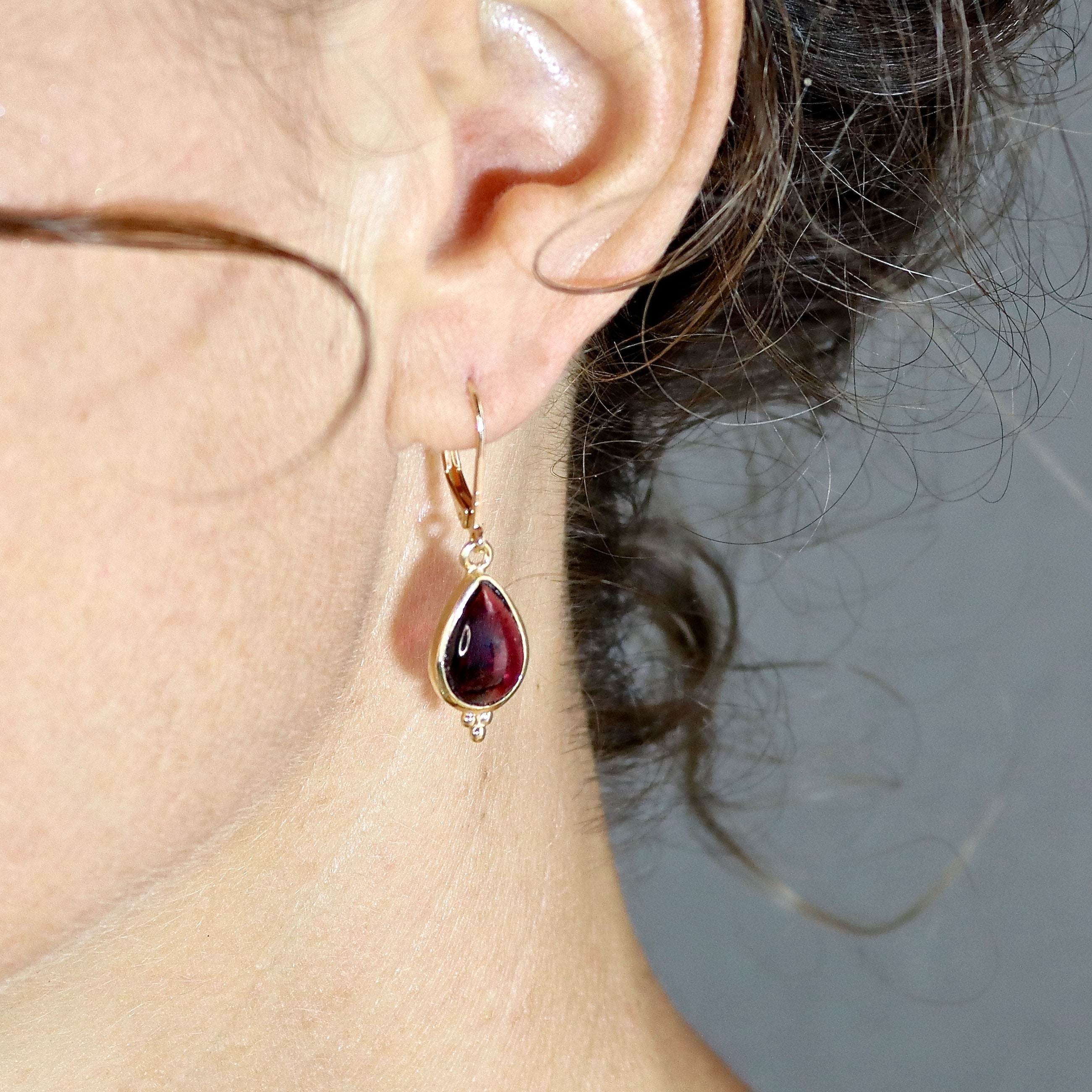 Garnet clearance teardrop earrings