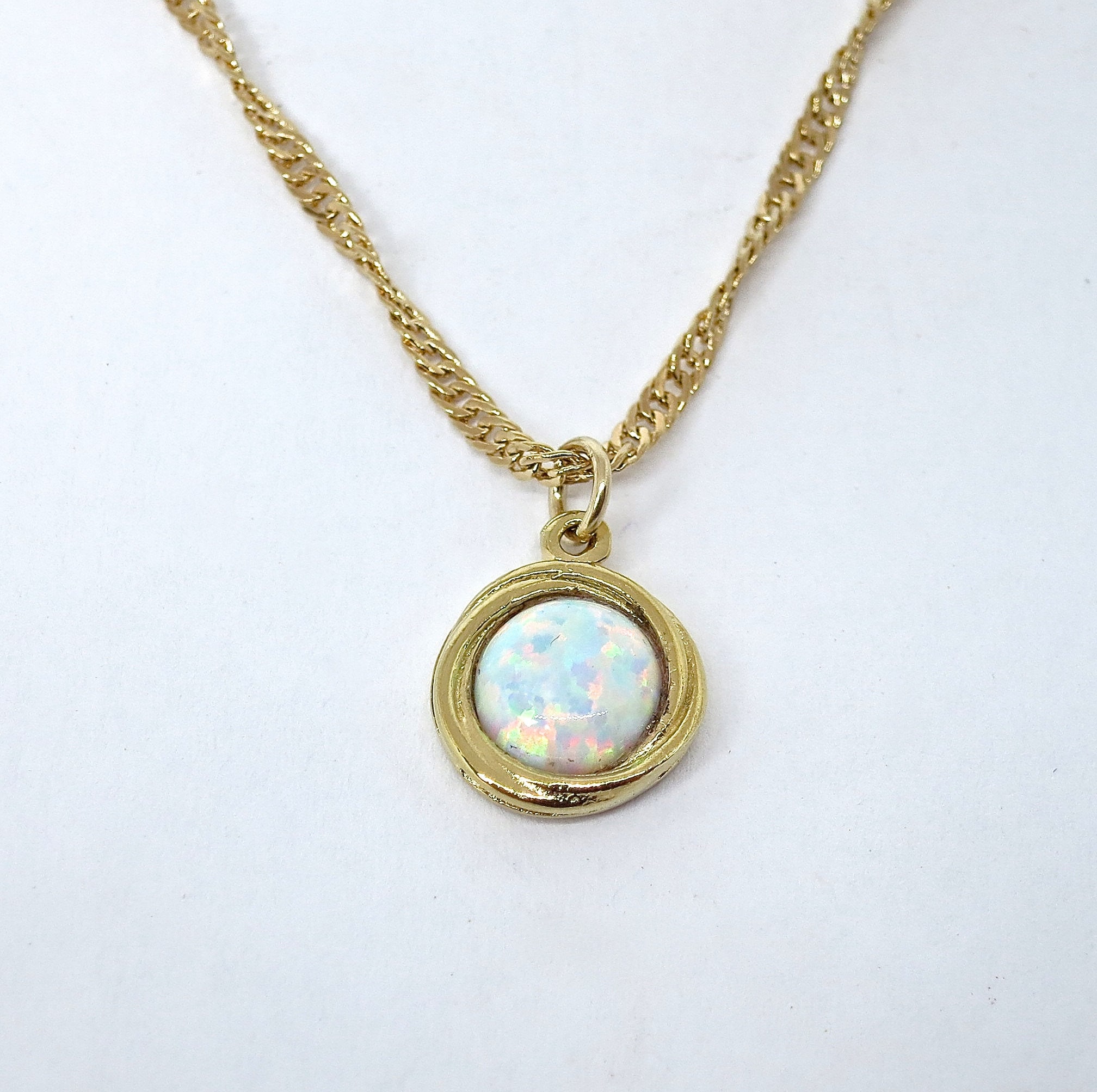 Opal Gold Necklace Necklace for Women Small Opal Necklace | Etsy