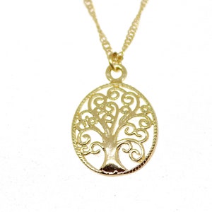 14k Tree of Life necklace pendant, Gold tree necklace