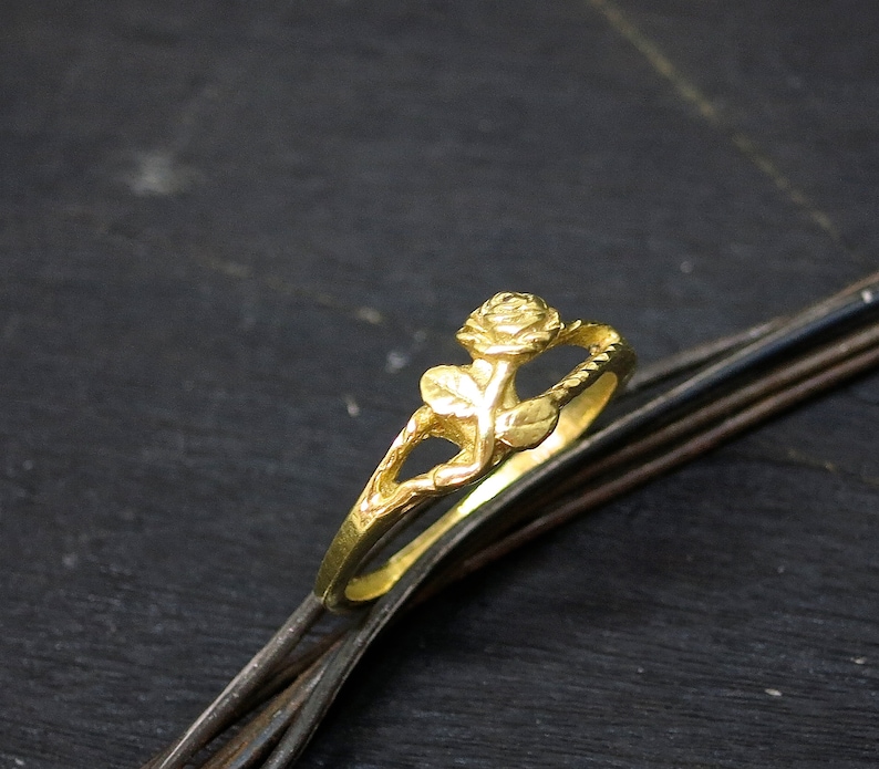 14K gold Rose Ring Delicate Ring Bohemian Jewelry Gold Ring Solid Gold Flower Ring,Rings for Women Boho Ring Unique Rings Womens Ring