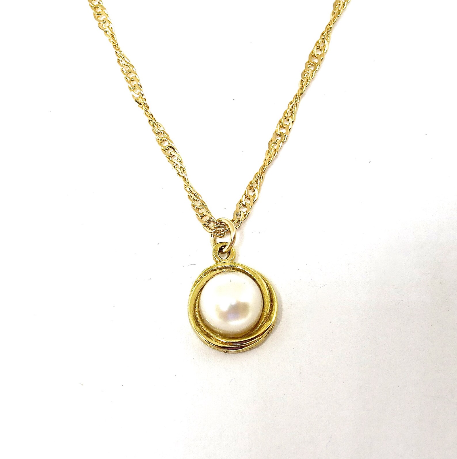 Pearl Necklace Gold Pearl Pendant Gold Necklace for Women Etsy