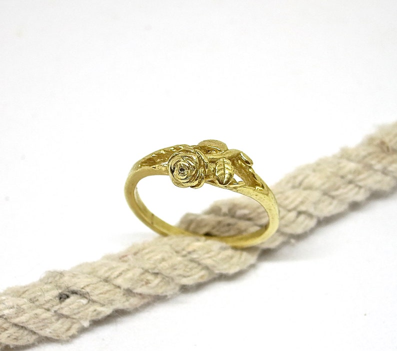 14K gold Rose Ring Delicate Ring Bohemian Jewelry Gold Ring Solid Gold Flower Ring,Rings for Women Boho Ring Unique Rings Womens Ring