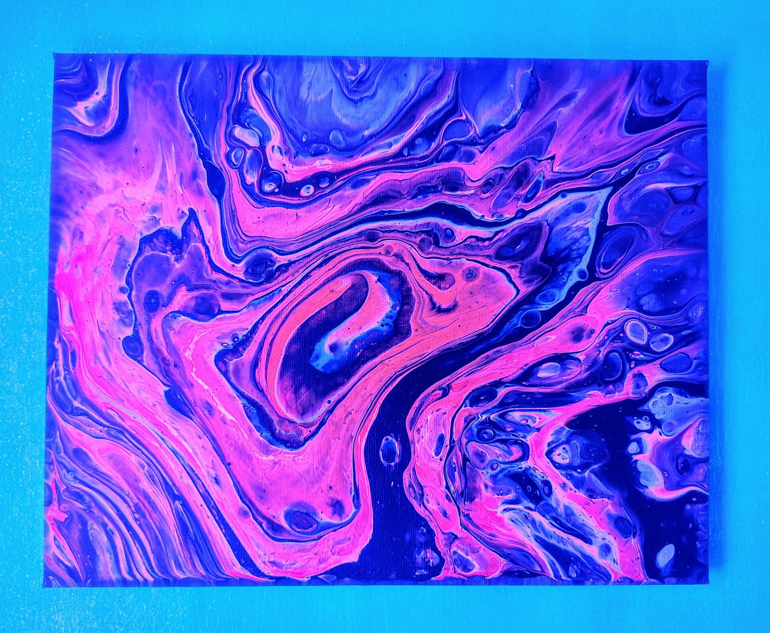Blacklight Reactive Fluorescent Acrylic Paints Single  3\'x4\' original blacklight reactive acrylic painting on canvas. main image 1