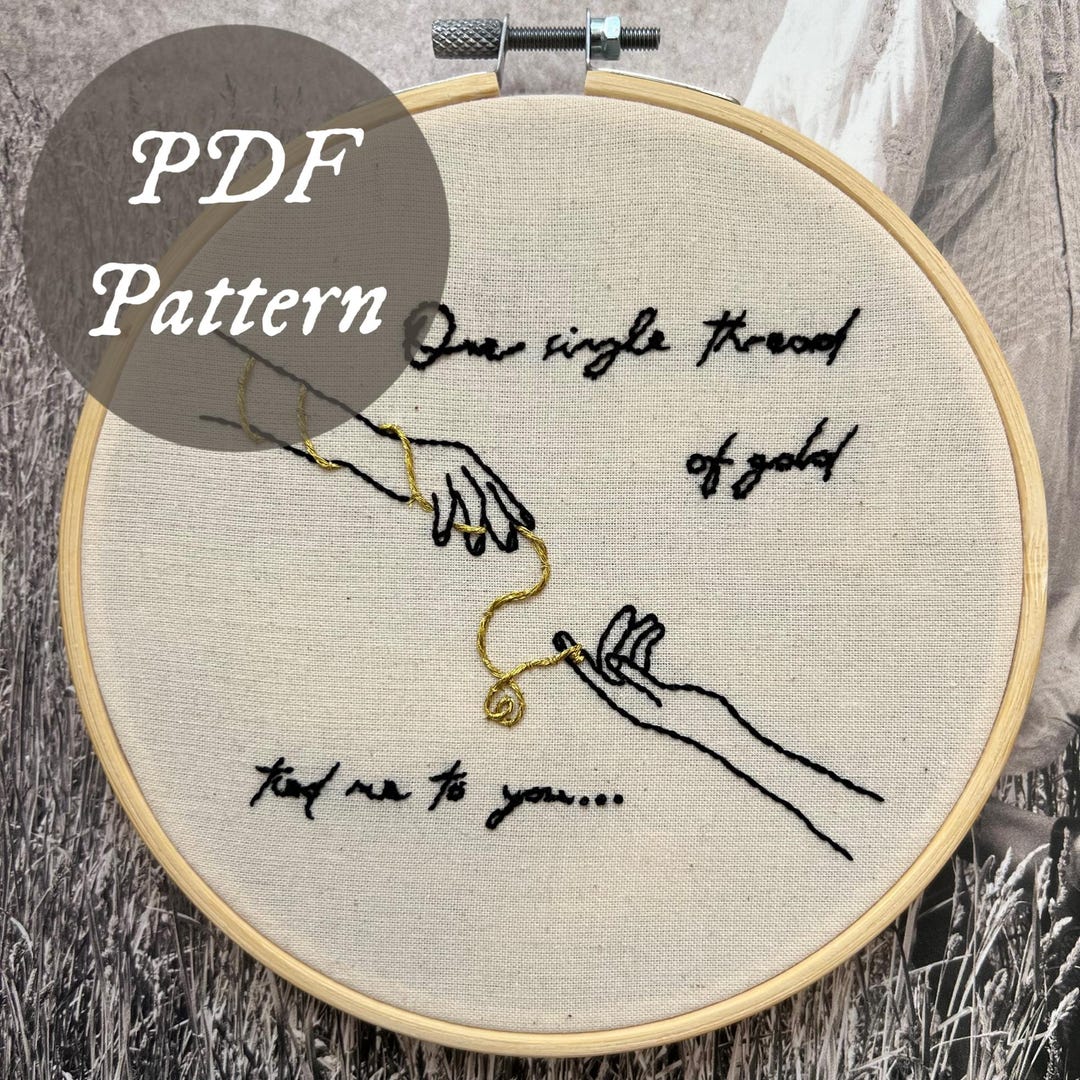 Folklore ‘invisible String’ Inspired Hand Embroidery PDF Pattern | DIY ...