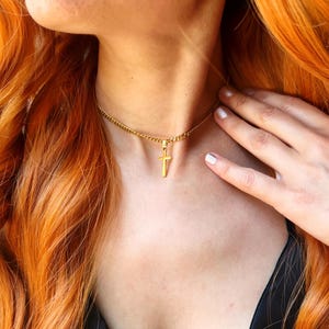 Crucifix Necklace, 18K Gold PVD Plated, Stainless Steel, Waterproof & Hypoallergenic, Personalized Chain,, Christian Jewelry, Gold Crucifix