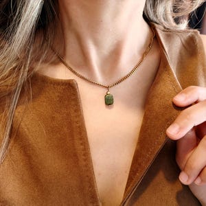 Jade Necklace, Natural Green Gemstone Jewelry, Real Organic Crystal
