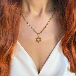 David Star Necklace, Personalized 18K Gold Plated Jewish Pendant, Minimalist&Elegant Star of David,Waterproof, Hypoallergenic, Starofdavid
