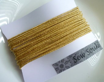 5 metres Moroccan Soutache or cord, 2mm, gold metallic