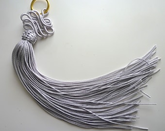 Silver grey Moroccan decorative tassel, art silk