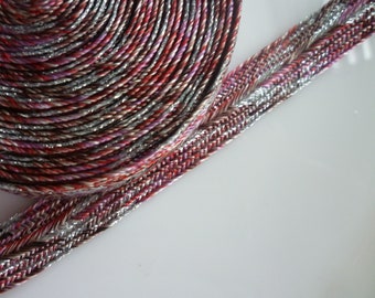 Moroccan art silk pinks and silver metallic, medium,  5 metres