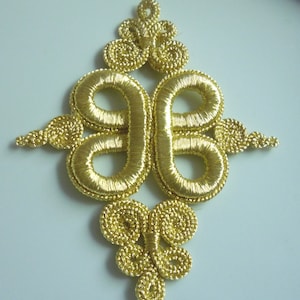 Moroccan gold  thread  diamond arabesque embellishment,
