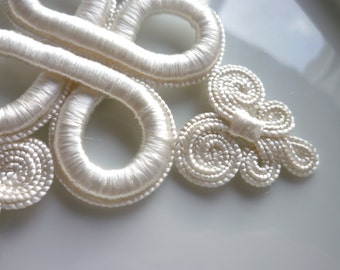 Moroccan cream art silk  thread  diamond arabesque embellishment,wedding applique