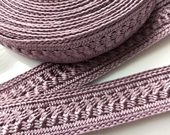 Lilac Moroccan art silk trim, medium,  raised pattern, authentic sfifa textured trim  5 metres