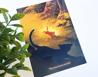 Warrior cats inspired fan art print - vibrant digital painting artwork