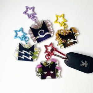 Warrior cats clan keychains - thunderclan, riverclan, windclan, shadowclan symbols Set (4pcs)