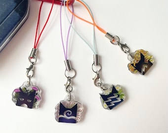 Warrior Cats clans phone charm - small acrylic accessory - shadowclan, thunderclan, riverclan and windclan