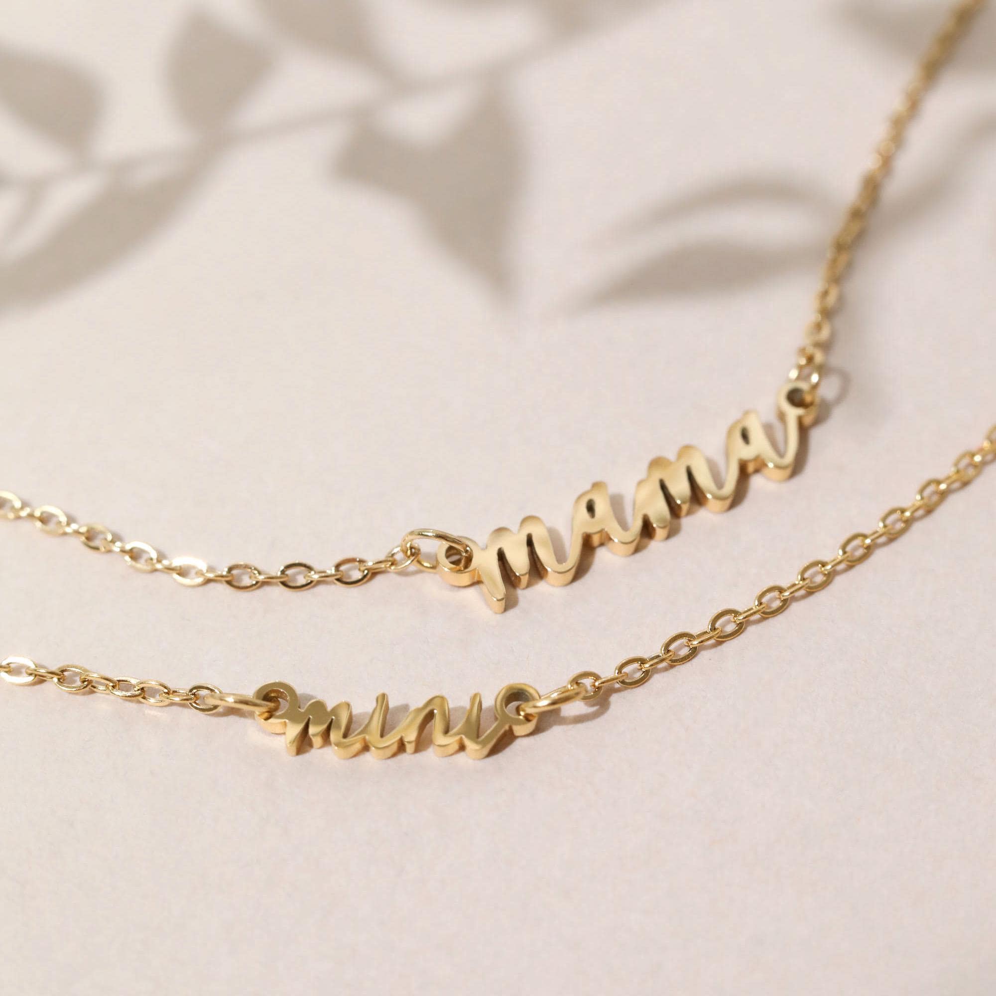 Mama & Mini Necklace Set 18k Gold Waterproof Jewellery