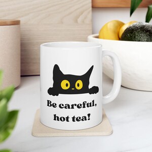 Charming Cat Ceramic Mug: Perfect Gift for Cat Lovers, Birthday Present, Cozy Home Decor, Coffee Tea Mug, Fun Animal  Mug for her funny
