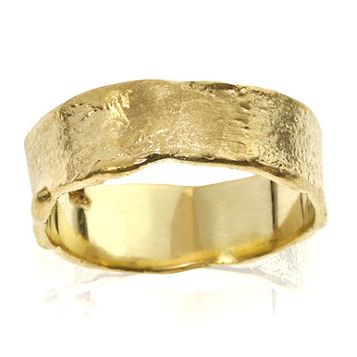 Unique Plain Wedding Band for Him and Her Textured Wavy Matte Etsy