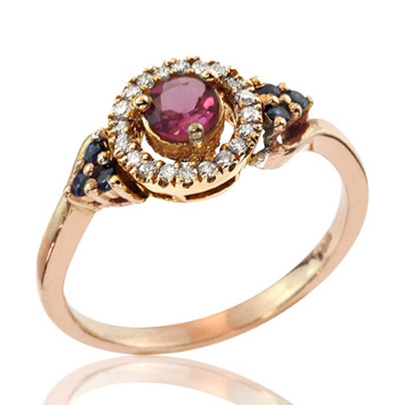 Rose Gold Engagement Ring 1950's Vintage Inspired 14k | Etsy