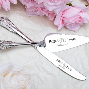 Personalized Engraved Wedding Cake Cutting Set: Anniversary Keepsake