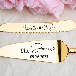 Personalized Wedding Cake Cutting Set: Engraved Cake Server, Stainless Steel