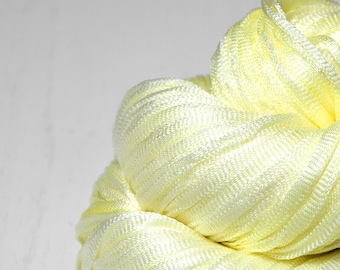 Freshly squeezed lemons - Glossy Silk Tape Yarn - light fingering weight - knitted i-cord yarn - hand dyed yarn – DyeForYarn