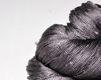 Dead walnut wood - Glossy Silk Tape Yarn - light fingering weight - knitted i-cord yarn - hand dyed yarn – DyeForYarn