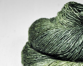 Shadowy fern OOAK - Tussah Silk Fingering Yarn - Turquoise Hand Dyed Yarn - Garn handgefärbt - DyeForYarn