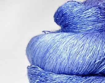 Withering blue cornflower OOAK - Tussah Silk Lace Yarn - Hand Dyed Yarn - handgefärbte Seide  - Garn handgefärbt - DyeForYarn