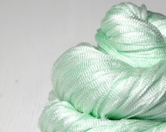 Fading scent of woodruff - Glossy Silk Tape Yarn - light fingering weight - knitted i-cord yarn - hand dyed yarn – DyeForYarn