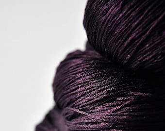 Last dance - Silk Lace Yarn - hand dyed by DyeForYarn - color: eggplant dark purple