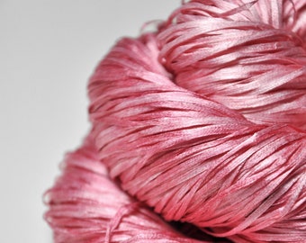 Spilled raspberry-yoghurt smoothie OOAK - Hand Dyed  Silk Tape Lace Yarn - Hand Dyed Yarn - handgefärbte Seide - DyeForYarn