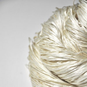 Ghost - natural undyed Silk Tape Lace Yarn - Seide ungefärbt - DyeForYarn