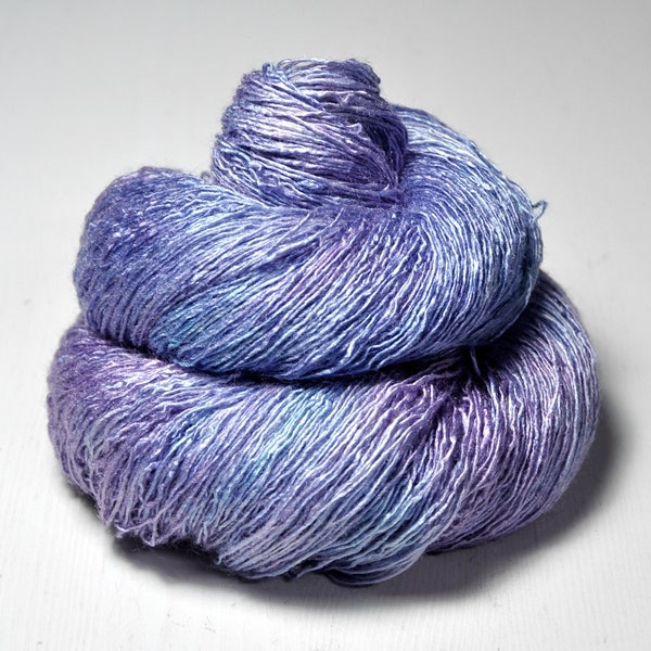 Dream on a cloud OOAK - Tussah Silk Lace Yarn - Hand Dyed Yarn - handgefärbte Seide  - Garn handgefärbt - DyeForYarn