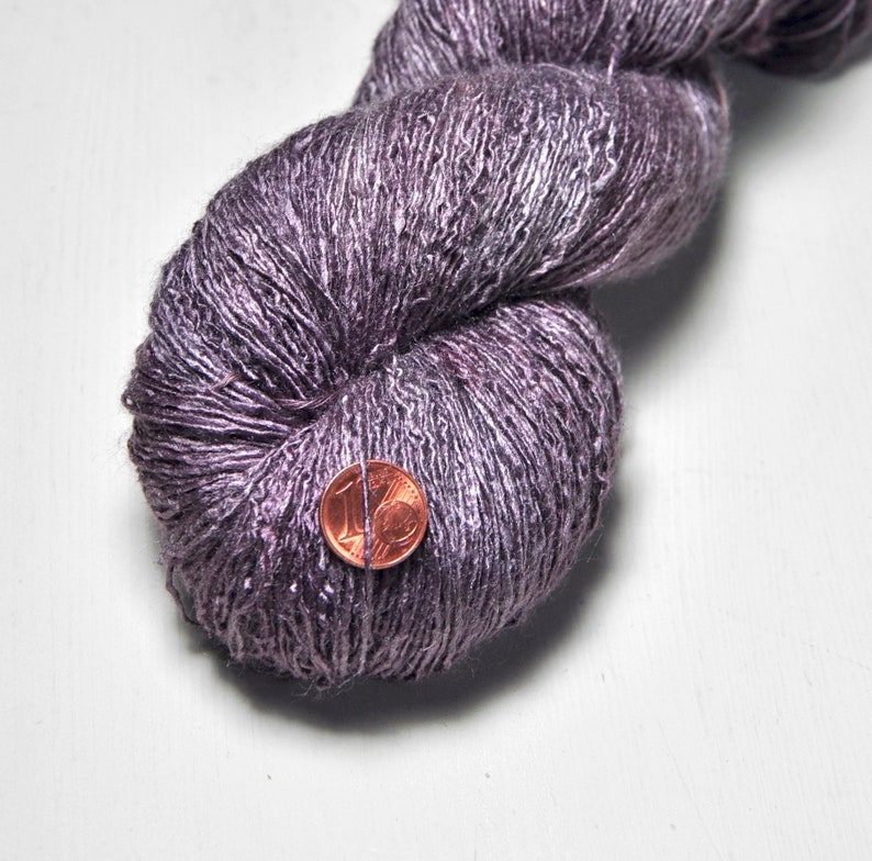 Dried chive flower Tussah Silk Lace Yarn Hand Dyed Yarn Etsy