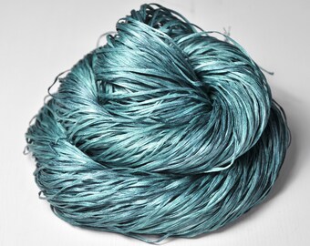 Severely tarnished turquoise - Hand Dyed  Silk Tape Lace Yarn -  Turquoise Hand Dyed Yarn - handgefärbte Seide - DyeForYarn