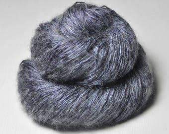 Stormy gray sea - Silk / Mohair / Polyamide Sport Yarn - Hand Dyed Yarn - handgefärbte Seide  - Garn handgefärbt - DyeForYarn