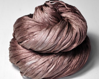 Dancing Tree - Glossy Silk Tape Yarn - light fingering weight - knitted i-cord yarn - hand dyed yarn – DyeForYarn