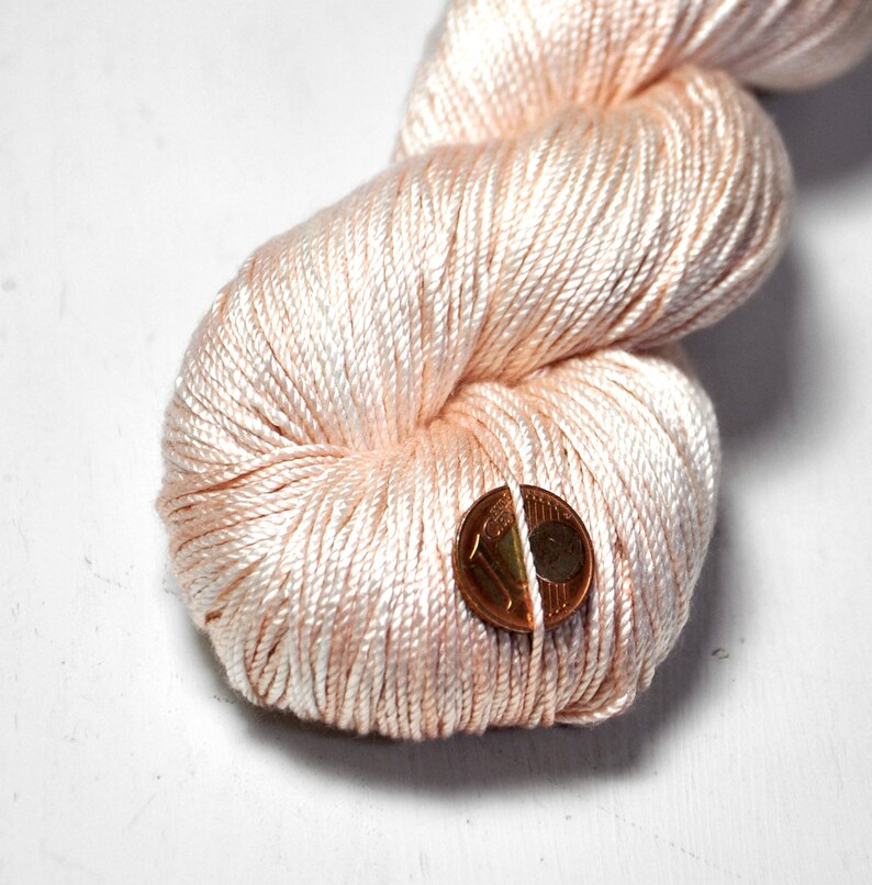 Fading ghost of a chestnut Cordonnette Silk Hand Dyed Fingering Yarn handgefärbte Seide Garn handgefärbt DyeForYarn image 4