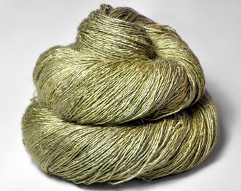 Sick lime tree OOAK - Tussah Silk Lace Yarn - Hand Dyed Yarn - handgefärbte Seide - Garn handgefärbt - DyeForYarn