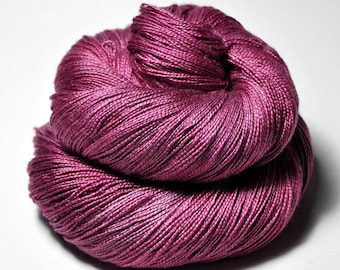Rotten red berry macaron - Silk / Merino Lace Yarn superwash - hand dyed by DyeForYarn - color: muted berry pink