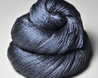 Stormy gray sea - Silk Lace Yarn - knotty skein - Hand Dyed Yarn - handgefärbte Seide  - handdyed yarn - DyeForYarn