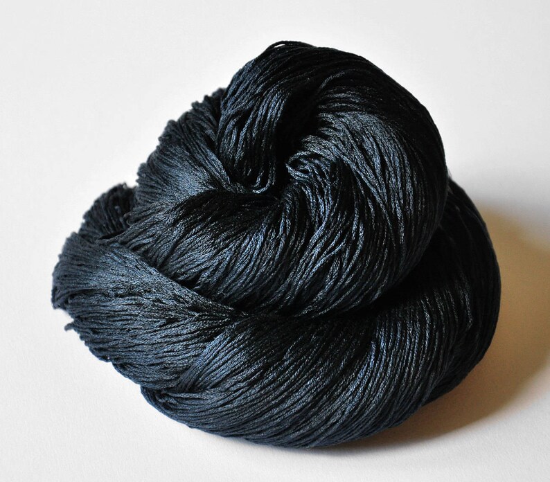 handgef\u00e4rbte Seide A dark storm is coming Silk Lace Yarn Hand Dyed Yarn handdyed silk lace yarn